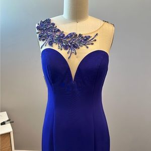 Sparkly Blue Evening Gown Wedding Guests Dress